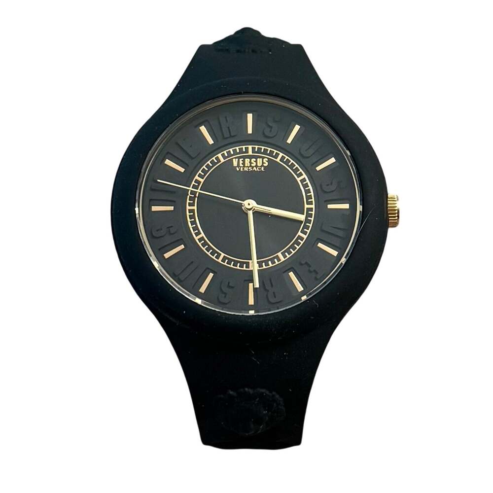 Versace Versus Fire Island Watch Silicone Stainless Steel Analog Women's Black